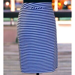 Halogen Womens Blue White Striped Straight Pencil Skirt Size 14 Lined Classy